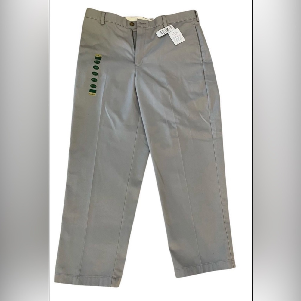 L.L. Bean Gray Chinos Brand New Men’s Wrinkle-Free Cotton Pants – Size 36W x 29L